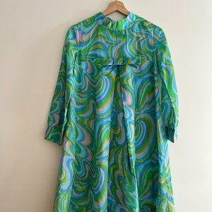 1960s-70s Mini Dress | True Vintage Groovy Retro Print Dress